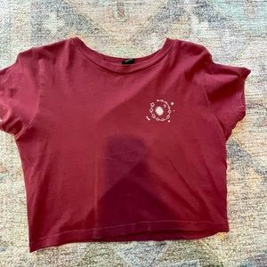 Burgundy/red crop tshirt